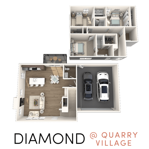 Floor plan for 3 beds, 2.5 baths, 1638 sqft
